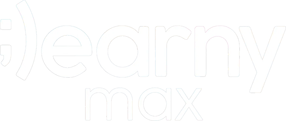 Logotipo de Learny Max: un emoticón sonriente combinado con las palabras "Learny max"