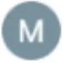 Letra M blanca sobre círculo gris. Master.